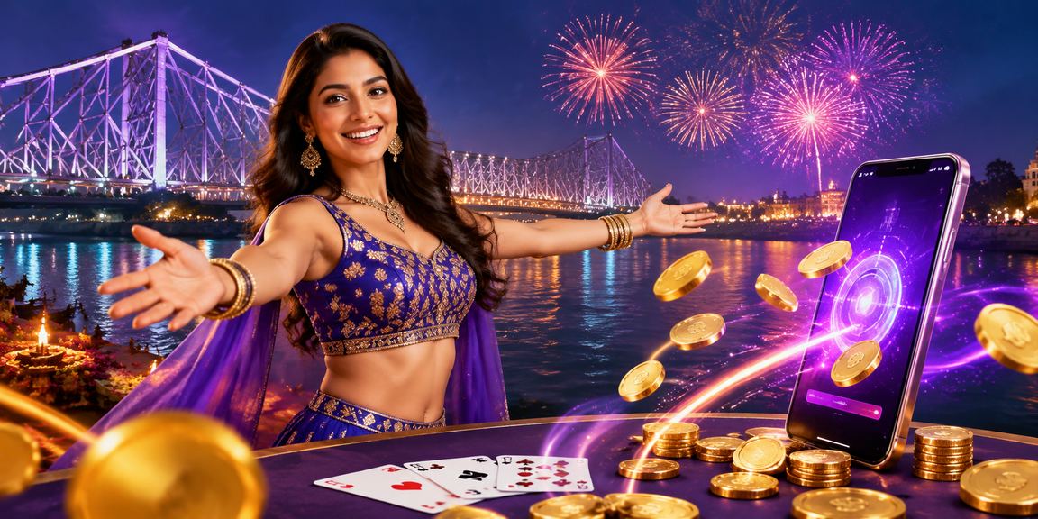 Playing Rummy cards beside Howrah Bridge in Kolkata
